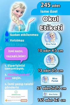 Okul Etiketi Elsa Kalem Defter Etiketi Özel İsim Yazılabilen Etiket 245 Adet