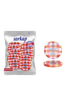 Hijyenik Paketli 10 Adet Kavanoz Kapağı Dolce Vita Desenler 82 mm - La Dolce Vita Ekose