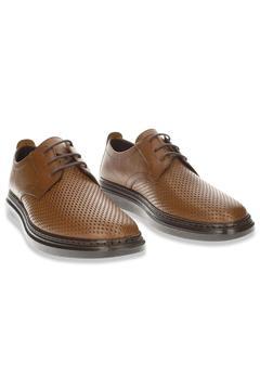Erkek Hakiki Deri Kahverengi Bağcıklı Günlük Ayakkabı