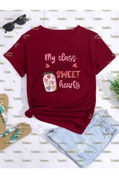 My class is full of baskılı oversize T-shirt