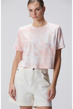 N-Tech Pembe Batik Desenli T-shirt