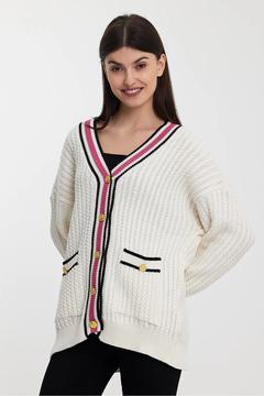 YAKASI ÇİZGİLİ TRİKO HIRKA(A92021-S)