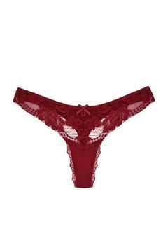 Dantel Detaylı Pamuklu Tanga Kadın Külot
