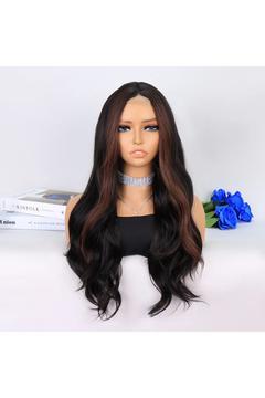 Koyu Kestane Perçemler Kahverengi Tül Peruk