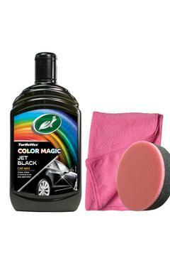 Renkli Cila Siyah 500 ml Pasta Cila Süngeri 3 Bez