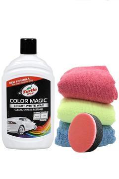 Renkli Cila Beyaz 500 ml  3 Adet Mikrofiber Bez  Cila Süngeri