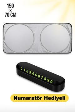 TESLA MODEL Y Araca Uygun Oto Ön Cam Güneşliği - Numaratör Hediyeli