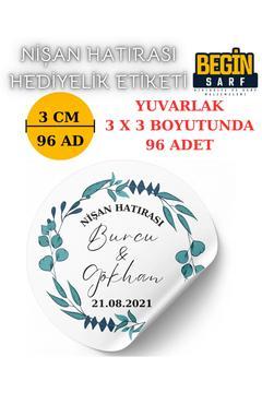 Kişiye Özel Nişan Nikah Düğün Kına Hatıra Etiketi 3 CM 4 CM 5 CM 6 CM Yuvarlak Beyaz Nişan001059