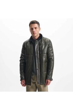 Yeşil Hakiki Deri Erkek Hakiki Deri Kaban - E23KDM310461-Q4R