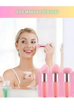 3'lü Fondöten Süngeri, Kapatıcı, Allık, Bronzer Makyaj Süngeri