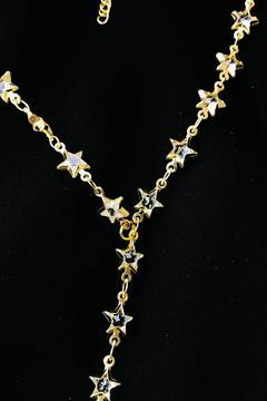 Y Kolye Zirkon Taşlı Yıldız Desenli Kadın Çelik Kolye Stainless Steel