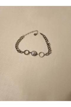 Gümüş Renk Sedef Top Çelik Bileklik