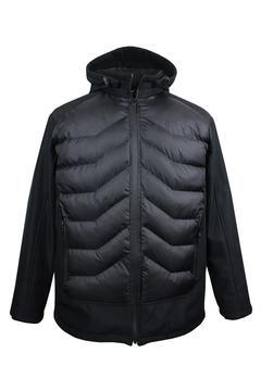 Büyük Beden Dolgulu Softshell Mont Siyah