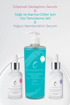 Sebum Kontrol Yüz Yıkama Jeli & Nemlendirici & Gözenek Sıkılaştırıcı Cilt Bakım Seti