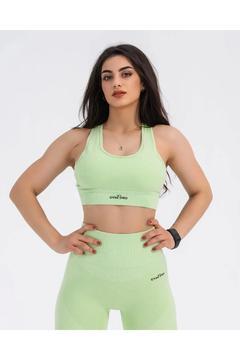 Dikişsiz Toz Yeşili Spor Bralet