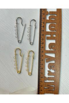 İskoç İğne 4 Halkalı Broş İğnesi 1 Adet Gold