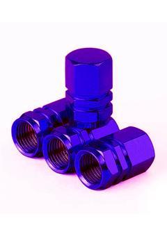 Oto Araba Sibop Kapağı Seti Metal Görünümlü Altıgen 4'lü Set Koyu Mavi