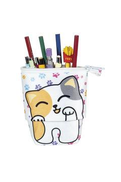 Boyu Ayarlanabilir Kalemlik -Çocuk Kumbara - Kalem Kutusu Kedi