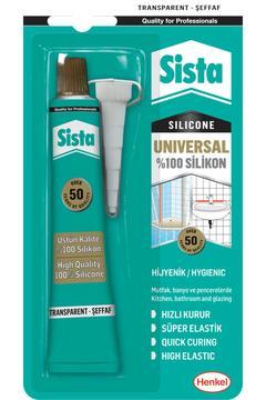 Sista Şeffaf Silikon Mastik Tüp 50 gr - Suya Dayanıklı Ve Güçlü Yapışma