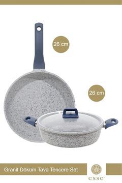 Döküm Tencere Tava Seti 26 cm kısa tencere 26 cm tava