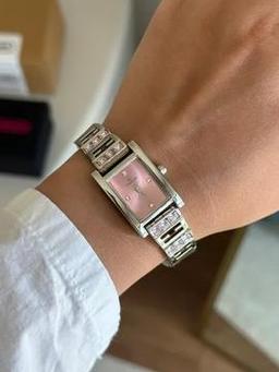 Evara Tasarım Kordon Kadın Kol Saati Gümüş (Pembe Kadran)