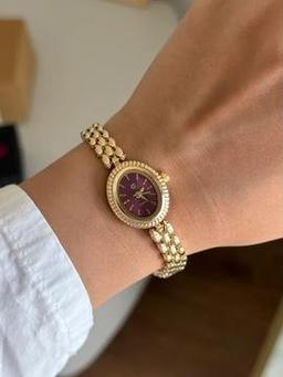 Fera Minimal Vintage Model Kadın Kol Saati Gold (Bordo Kadran)