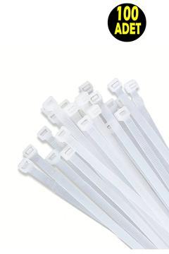 100 Adet 30 Cm-3.6 Mm Beyaz Elektrik Kablosu Kablo Bağı Klips Plastik Kelepçe Cırt Cırt Kelepçe