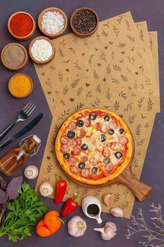 40 Adet Yaprak Desenli Amerikan Runner Servis Kağıdı Doğal Rustik Sunum Kağıdı Model-1