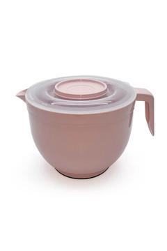 Mikser Kase Kapaklı Mikser Kase & Karıştırma Kabı Çırpma Kabı 3 Lt. Pudra Pembe