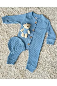 Peluş Ayıcıklı 2’li Bebek Tulum Ve Şapka Seti – Bayrama Özel Yumuşak Ve Şık