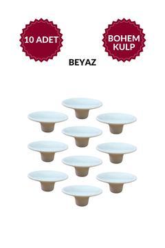 Bohem Plastik Düğme Beyaz Çanak Yuvarlak Mobilya Mutfak Çekmece Dolap 10' Paket – Dayanıklı Tasarım