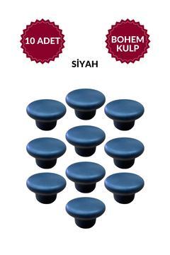 Bohem Plastik Düğme Siyah Yuvarlak Mobilya Mutfak Çekmece Dolap 10' Paket – Dayanıklı Tasarım