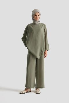 ARMİNE TREND Salaş Kesim Pantolonlu İkili Takım-Haki 25YT6140