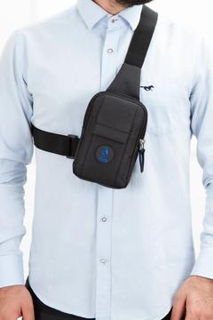 Füme Mavi Çapraz Askı Telefon Çantası