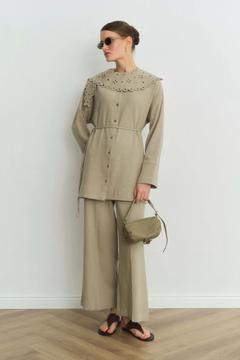 Visolin Ütü İzli Bej Pantolon