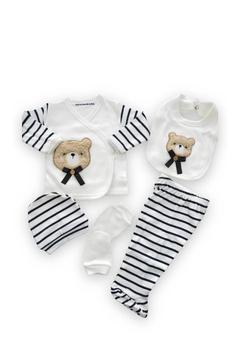 Fiyonklu Ayı Lüx Organik Yeni Doğan Hastane Çıkışı Zıbın Seti