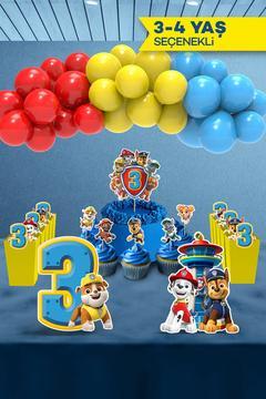 Paw Patrol Doğum Günü Parti Seti (3 Yaş - 4 Yaş Doğum Günü Konsepti) - Midi