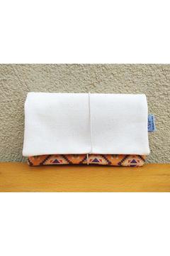 Minimal Turuncu Krem Kanvas Tütün Çantası