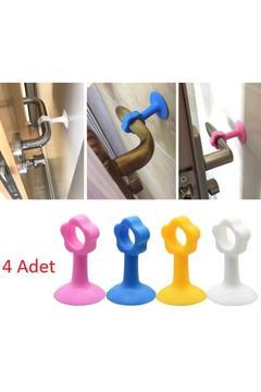 4 Adet Vantuzlu Geçmeli Kapı Kolu Stoperİ