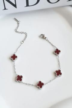 Kadın Çelik Bileklik Minik Yonca Marka Beşli Kararmaz Bileklik