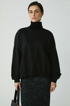 Modest Barborabb Kadın Relaxed Içi Polarlı Yumuşacık Comfort Fit Siyah Büyük Beden Sweatshirt