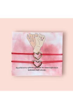 Arkadaşlık Kalp Kırmızı İp Bileklik