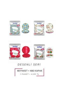 4 Paket 10'lu Hijyenik Poşetli Kavanoz Kapağı Seti 4 Desen 82 Mm Karışık Gönderim