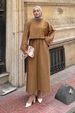 Etekli Tesettür Takım Camel