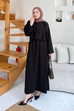 Etekli Tesettür Takım Siyah
