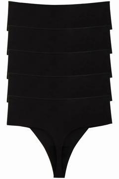 Kadın Külot Yüksek Bel Tanga Lazer Kesim Esnek Iz Yapmayan Büyük Beden 5 li Paket SİYAH