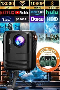 T11 Premium Taşınabilir Android Tv 1080p Destekli Projeksiyon Cihazı 5g Wi-fi Bluetooth Ev Sineması