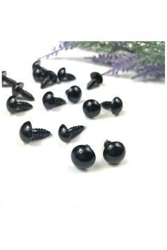 Amigurumi Vidalı Göz 8 Mm - Siyah (20 Adet-10 Çift)