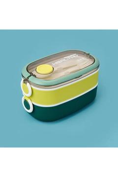 Healty İki Katlı Çelik Yemek Kabı - Sarı / Yeşil - 1,3 lt