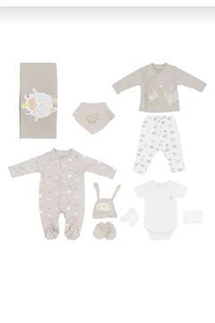 Erkek Bebek Bej Curly Sheep 10'lu Hastane Çıkış Seti